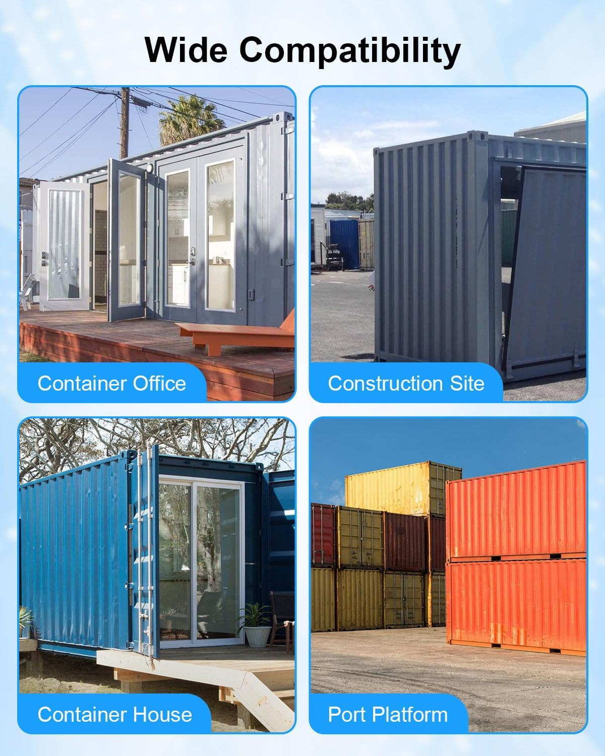 Shipping Container Anchors 4 Pack, Full Bevel Triangular Design, Heavy Duty Stee