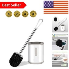 Stylish Compact Toilet Brush with Nylon Bristles - Drip-Proof  Storage Friendly