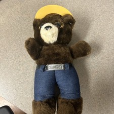 Vintage 1980 R. Dakin  Co. Smokey the Bear Plush Doll w/hard hat, made in Korea