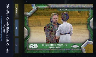 Obi-Wan Brings Home Leia Gold Dust 50cc Topps Star Wars Card Trader Hyperspace