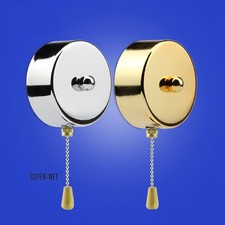1 X 10amp Wall Pull Cord Chain Metal Light Switch 240V 1 Gang 1 Way Gold/Silver