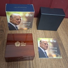2017 £5 Gold Proof Coin Box Prince Philip A Life Servic*Box, Capsule & COA Only*