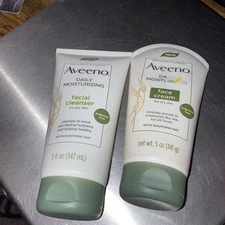 (1)Aveeno Daily Moisturizing Facial Cleanser & (1) Daily Moisturizing Cream 5oz