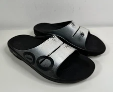 OOFOS Men’s Oofos OOahh Sport Slide Sandal Navy Gray M6-W8.  Used Condition