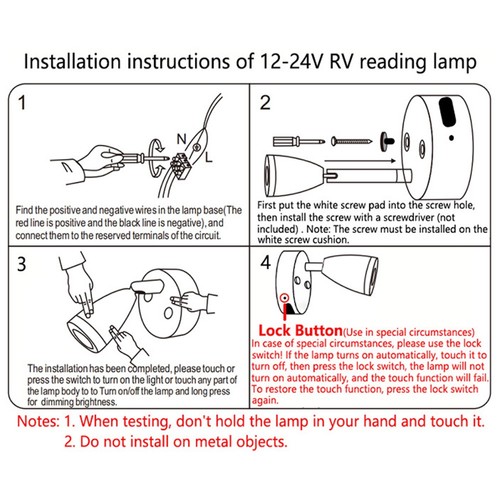 12V Lighting Camper Van Lamp Caravan Lighting 360° Flexible Adjustment - Picture 3 of 7