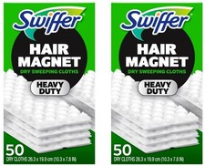 Swiffer Sweeper Heavy Duty Dry Sweeping Cloth Refills, 50-count x 2 Total 100 