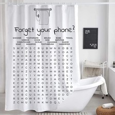 Funny Bathroom Decor Shower Curtain Black and White Bath Curtain, Fun Bathroo...