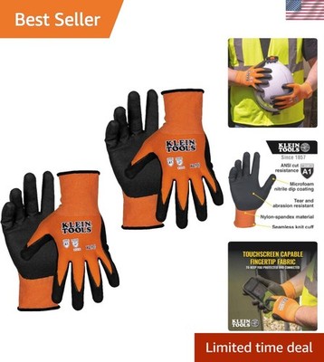 60582 Work Gloves, Knit Dipped Cut Resistant ANSI A1 Nitrile Coated Gloves, N...