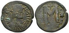 40 Gomma Follis Bisanzio Anastasio 491-518 Costantinopoli 1143/8E