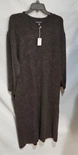 Grade and Gather Womens Size Large Brown Long Ankle Sweater Dress NWT Retail $99