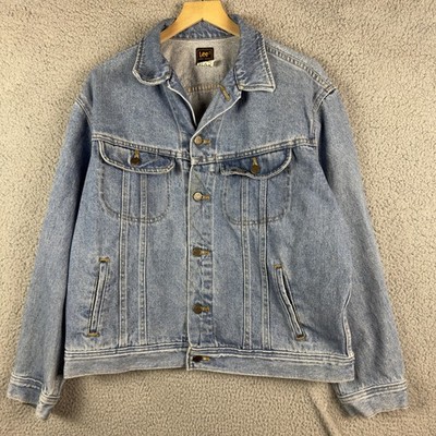 Vintage Lee Riders Denim Jacket Mens Large Blue Trucker Made USA 70s 80s