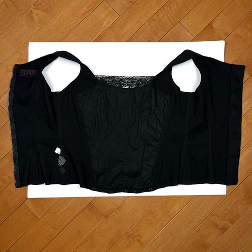 Rare Y2K Tripp NYC Pinstripe Black Lace Corset Top IO3876P Vintage Goth Gothic - Picture 8 of 20