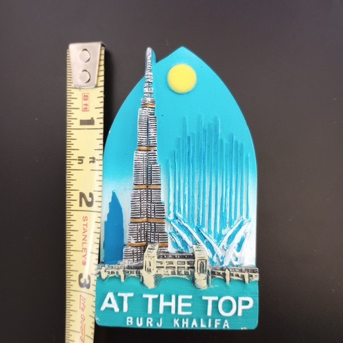 At the Top Burj Khalifa Dubai Refrigerator Fridge Magnet Travel Souvenir Resin - Picture 8 of 10