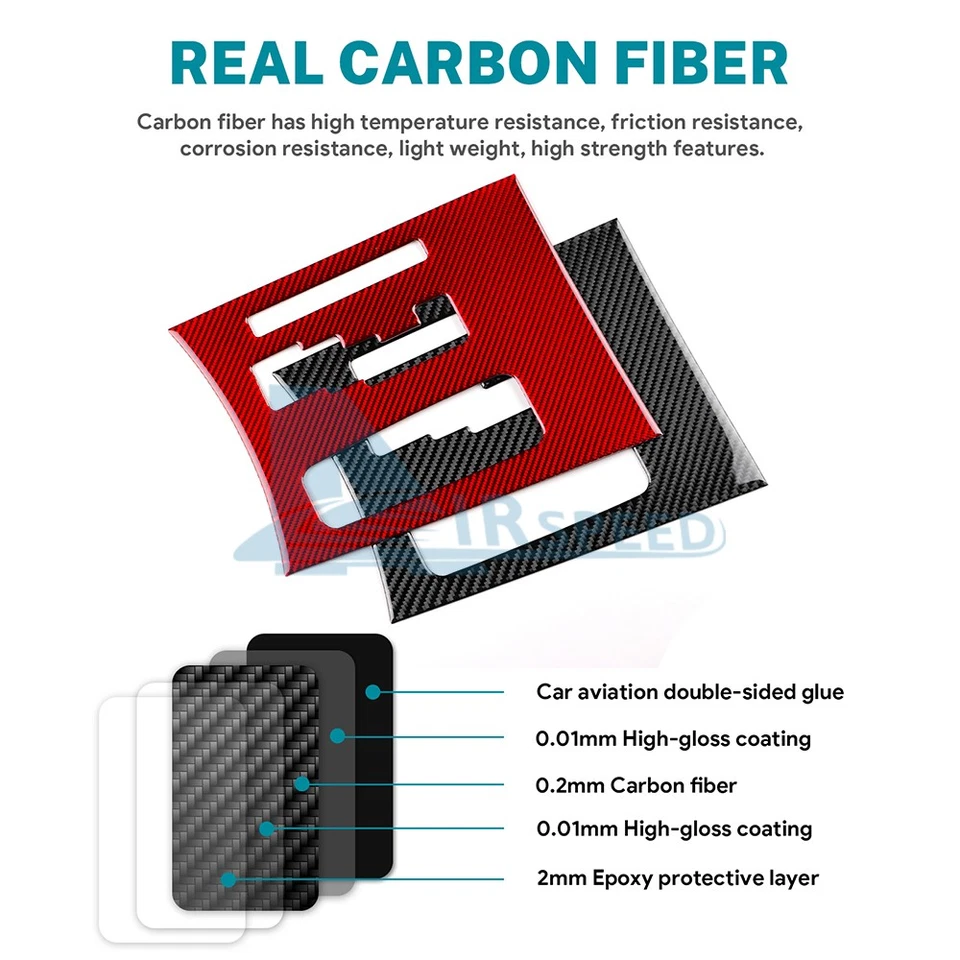 Cubierta de cambio de marchas para consola central para Chrysler 300 2011-2014 embellecedor fibra de carbono Foto 4 de 4