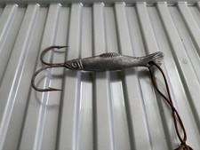 Vintage Antique Fishing Lure Cod Tuna Lead Jig Fish Shaped Body 1 Pound 3 Ounces