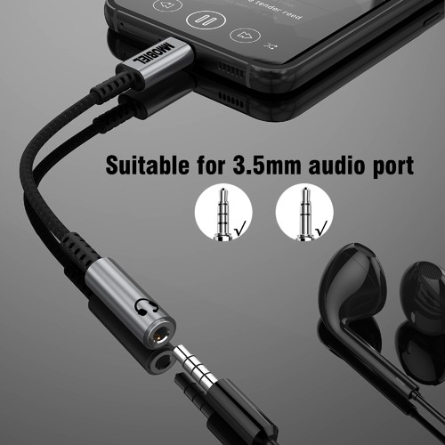 USB-C to 3.5mm Headphone Jack Adapter - 16Bit USB-C to AUX Adapter Cable - Picture 5 of 7