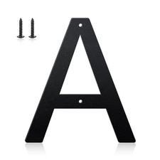 3" 4" 5" 6" 8" 10" Metal Letters for Outdoor Signs, House 4 Inch, Black A