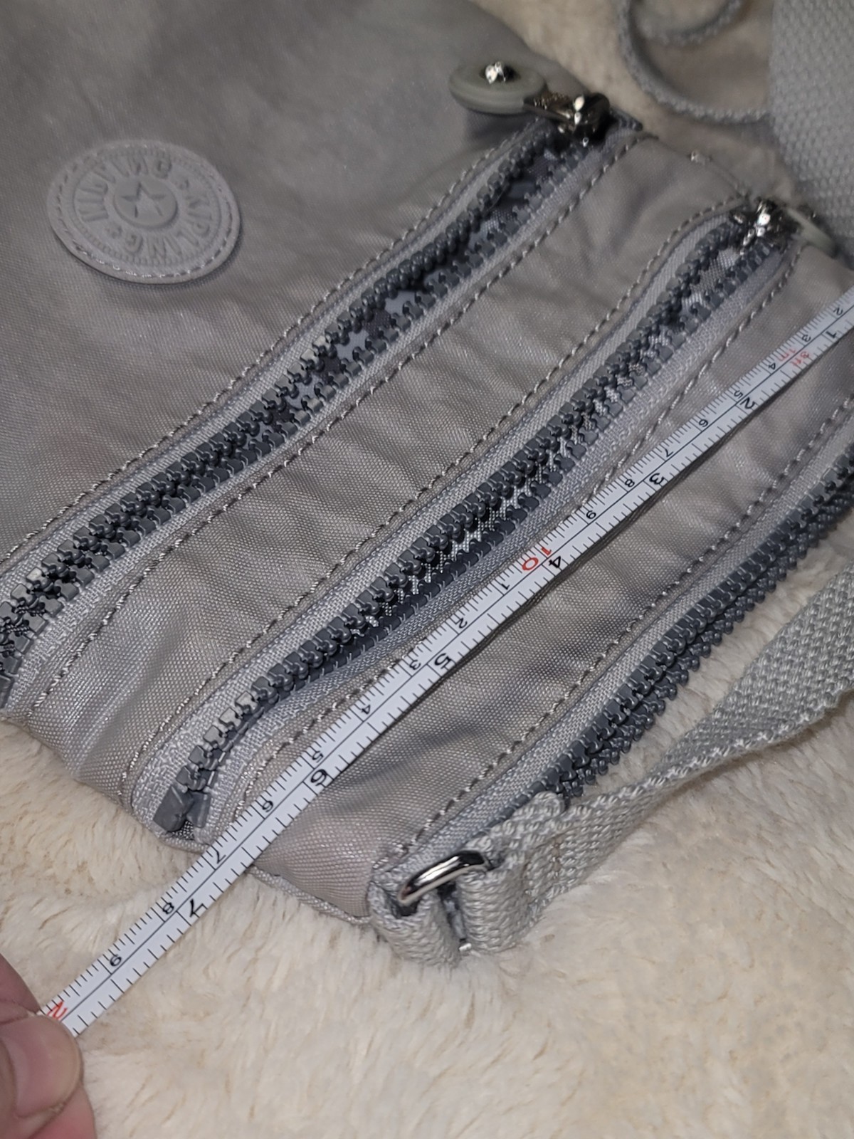 Purse Kipling Silver Metallic Gray Small Crossbod… - image 8
