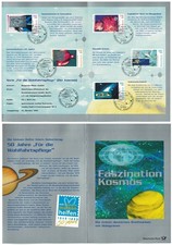 Germany Outer Space First German Holographic Stamps Pres. Folder 1999 Canc