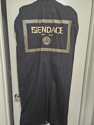 FENDACE Roma Milano Black Travel Garment Bag, Cotton Authentic RARE EXCLUSIVE