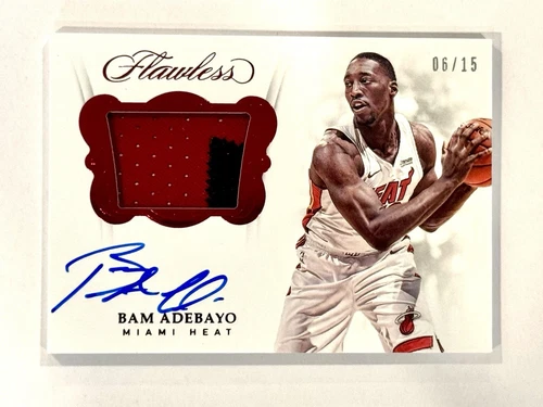 Bam Adebayo 2017-18 Panini Flawless Rookie Patch Auto Ruby RC #SM-BA # 06/15