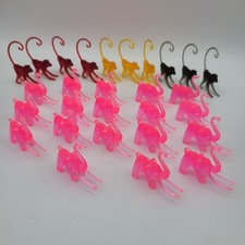 Vintage Cocktail Hanger Marker Zoo Animals 1960s Nron Pink Elephant Monkeys Mix