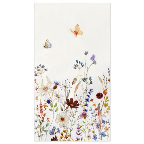 100 Vintage Floral Paper Napkins Decorative, 3 Ply Watercolor Wild Flower Din...
