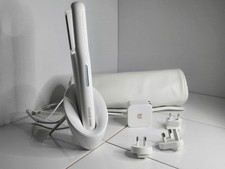 Cloud Nine Cordless Iron Pro Hair Straightener White Charging Stand Travel Case