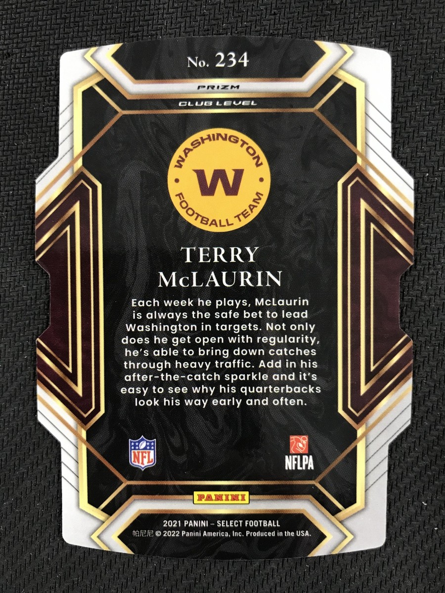 2021 Panini Select #234 Terry McLaurin Zebra Prizm Die Cut