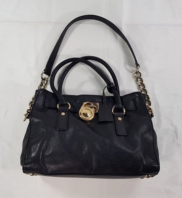 MICHAEL KORS HAMILTON HANDTASCHE CROSSBODY BAG SCHWARZ ECHTLEDER DOPPELGRIFF