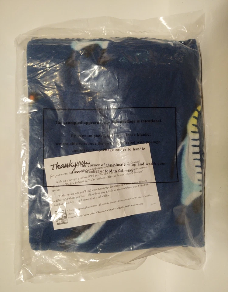 Manta polar National Wild Life Federation azul pingüino NUEVA 62 X 38 Foto 2 de 3