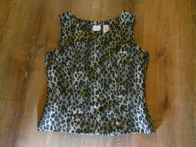 Emma E James Sleeveless Cougar Print Blouse 1569G-19