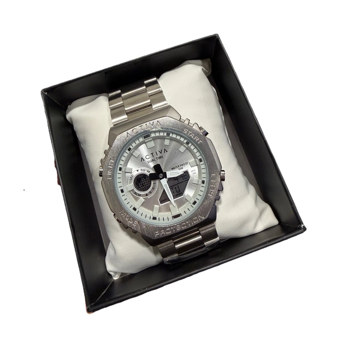 Activa Stainless Steel Wristwatch Quartz Analog & Digital Silver Dial w/ Box activa Silver Case Wristwatches | eBay main image 4
