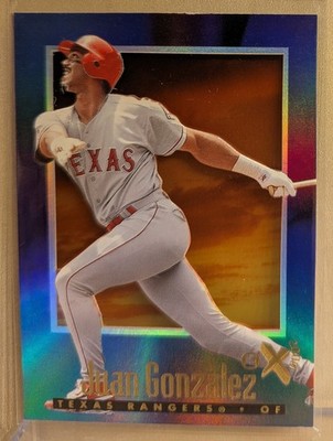 1997 EX 2000 EX2000 #46 Juan Gonzalez Rangers Refractor RARE ACETATE WINDOW