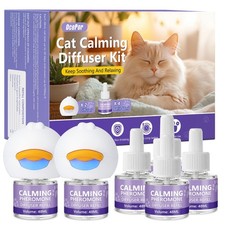 Cat Calming Diffuser 4 Refill Solutions, 2 Plugs- Cat Pheromones Calming Diff...