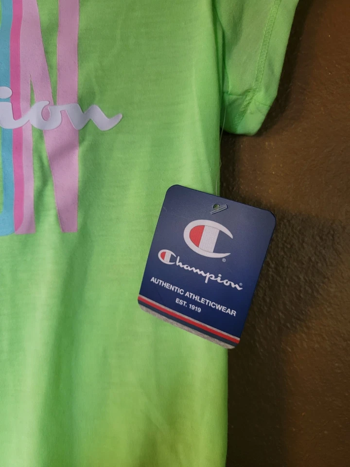 CHAMPION GIRL'S SCRIPT LOGO TEE SHIRT, SIZE XL. - Image 2 of 4