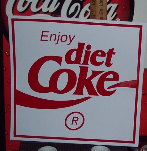 ENJOY DIET COKE STICKER ALMOST 9" BY 9"  - Picture 1 of 2