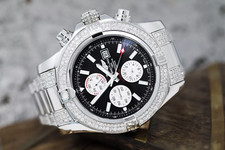 Breitling Super Avenger II Watch Black Dial Men's Diamond Steel Watch A13371 3