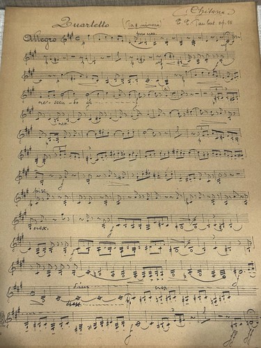 Antique Sheet Music QUARTET in F Minor Taubert Guitar