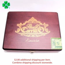 Perez Carrillo Encore Valientes Empty Wood Cigar Box 9.75" x 7.75" x 2"