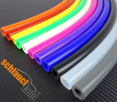 SCHLAUCHLAND 1m Unterdruckschlauch ID 2/3/4/5/6/8/10/12/14 mm ROT BLAU SCHWARZ *** Silikon