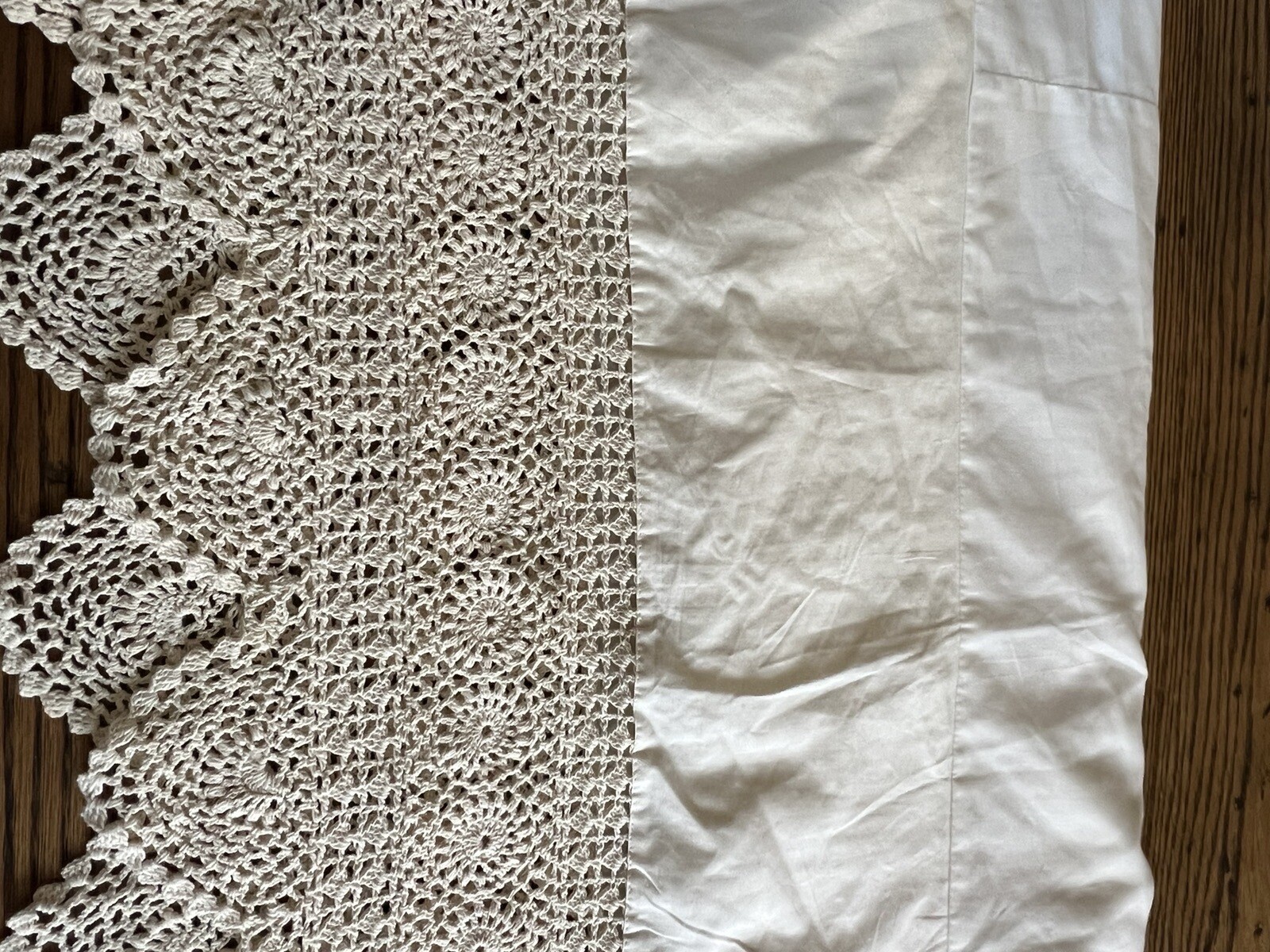 JCP Crochet Bed Skirt 100 Cotton King Size Cottage Country French