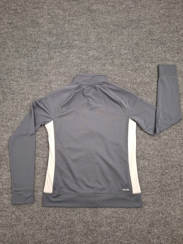 Adidas Climalite Damen-Trainingsjacke grau mit durchgehendem Reißverschluss Gr. Small atmungsaktiv - Bild 4 von 16