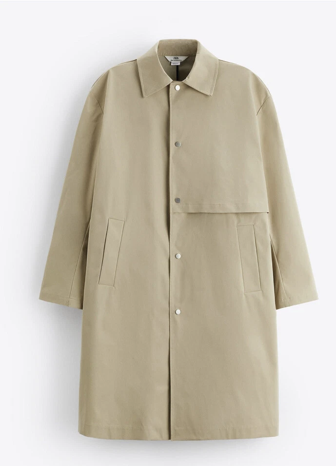 Zara Man Being WATER-REPELLENT TRENCH COAT - LIMITED EDITION Size 