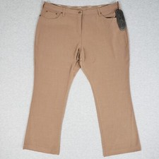 Diane Gilman 22WP DG2 Bootcut Lightweight Jean Cut Stretch Pants Light Brown NEW