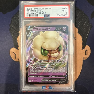 PSA 9 MINT 2022 Pokemon Brilliant Stars WHIMSICOTT V #064 Ultra