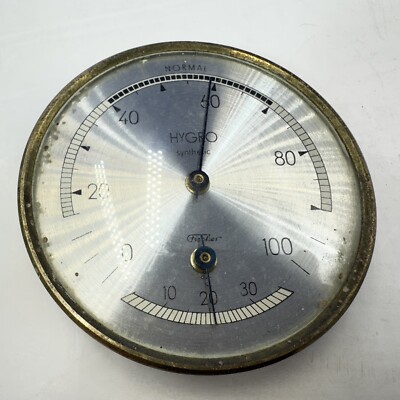 Fischer Hygrometer Kunststoff Thermometer Messinggehäuse Vintage Ersatz