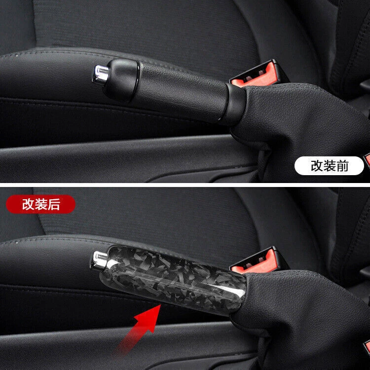 Funda de freno de mano de coche de fibra de carbono forjada real para BMW Mini R52 R55 R56 R57 Foto 3 de 4