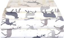 Flannel 170 GSM Sheet Set,King Autumn Deer