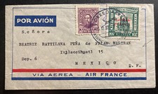 1939 Asuncion Paraguay First Flight cover to Mexico City Mexico Air france